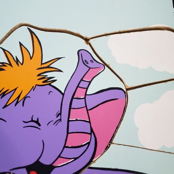 Vintage 80s Playskool Purple Elephant Eleroo Wooden Puzzle Kids Early Learning - Picture 9 of 10